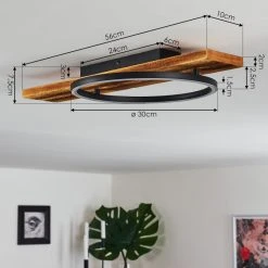 Hofstein Pompu Deckenleuchte LED Schwarz, Holz dunkel, 1-flammig -LED Leuchten Verkäufe 2022 pompu deckenleuchte h3392263 3