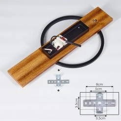 Hofstein Pompu Deckenleuchte LED Schwarz, Holz dunkel, 1-flammig -LED Leuchten Verkäufe 2022 pompu deckenleuchte h3392263 4