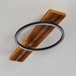 Hofstein Pompu Deckenleuchte LED Schwarz, Holz dunkel, 1-flammig -LED Leuchten Verkäufe 2022 pompu deckenleuchte h3392263 7