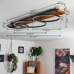 Hofstein Pompu Deckenleuchte LED Schwarz, Holz dunkel, 3-flammig 16 Hofstein Pompu Deckenleuchte LED Schwarz, Holz dunkel, 3-flammig -LED Leuchten Verkäufe 2022 pompu deckenleuchte h3392294 3