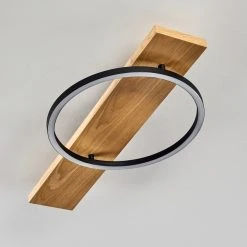 Hofstein Pompu Deckenleuchte LED Schwarz, Holz hell, 1-flammig -LED Leuchten Verkäufe 2022 pompu deckenleuchte h3392317 7