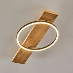 Hofstein Pompu Deckenleuchte LED Schwarz, Holz hell, 1-flammig -LED Leuchten Verkäufe 2022 pompu deckenleuchte h3392317 9