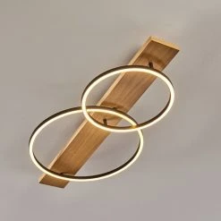 Hofstein Pompu Deckenleuchte LED Schwarz, Holz hell, 2-flammig -LED Leuchten Verkäufe 2022 pompu deckenleuchte h3392331 10