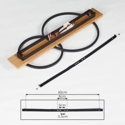 Hofstein Pompu Deckenleuchte LED Schwarz, Holz hell, 2-flammig -LED Leuchten Verkäufe 2022 pompu deckenleuchte h3392331 4