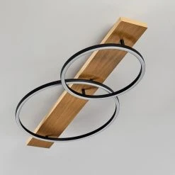 Hofstein Pompu Deckenleuchte LED Schwarz, Holz hell, 2-flammig -LED Leuchten Verkäufe 2022 pompu deckenleuchte h3392331 7