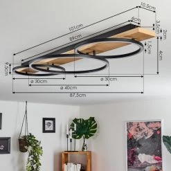 Hofstein Pompu Deckenleuchte LED Schwarz, Holz hell, 3-flammig 16 Hofstein Pompu Deckenleuchte LED Schwarz, Holz hell, 3-flammig -LED Leuchten Verkäufe 2022 pompu deckenleuchte h3392355 3