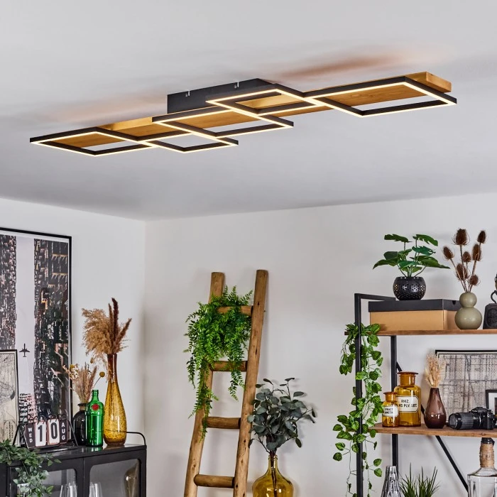 Hofstein Pompu Deckenleuchte LED Schwarz, Naturfarben, 1-flammig 11 Hofstein Pompu Deckenleuchte LED Schwarz, Naturfarben, 1-flammig – Bild 11