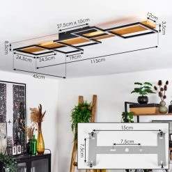 Hofstein Pompu Deckenleuchte LED Schwarz, Naturfarben, 1-flammig 15 Hofstein Pompu Deckenleuchte LED Schwarz, Naturfarben, 1-flammig -LED Leuchten Verkäufe 2022 pompu deckenleuchte h3619018 3