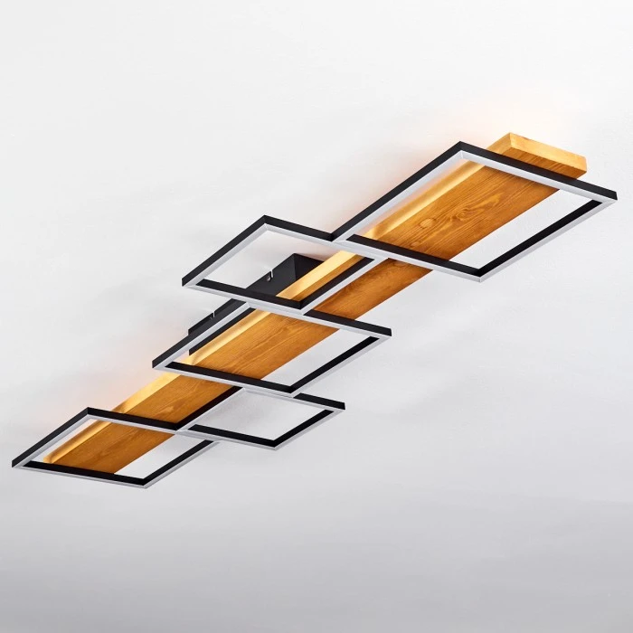 Hofstein Pompu Deckenleuchte LED Schwarz, Naturfarben, 1-flammig 8 Hofstein Pompu Deckenleuchte LED Schwarz, Naturfarben, 1-flammig – Bild 8