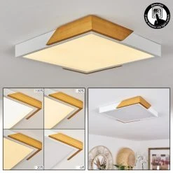 Hofstein Pontchardon Deckenleuchte LED Wei&szlig;, Naturfarben, 1-flammig