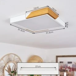 Hofstein Pontchardon Deckenleuchte LED Wei&szlig;, Naturfarben, 1-flammig -LED Leuchten Verkäufe 2022 pontchardon deckenleuchte h3653562 3