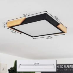 Hofstein Pontchardon Deckenpanel LED Schwarz, Naturfarben, 1-flammig -LED Leuchten Verkäufe 2022 pontchardon deckenpanel h3651537 3