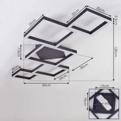 Hofstein Pourao Deckenleuchte LED Schwarz, Wei&szlig;, 1-flammig, Fernbedienung -LED Leuchten Verkäufe 2022 pourao deckenleuchte h3418161 3