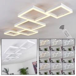 Hofstein Pourao Deckenleuchte LED Wei&szlig;, 1-flammig, Fernbedienung