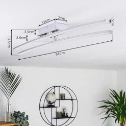 Hofstein Powassan Deckenleuchte LED Chrom, 2-flammig -LED Leuchten Verkäufe 2022 powassan deckenleuchte h3009277 3