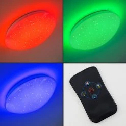 Hofstein Quebec Deckenleuchte LED Wei&szlig;, 1-flammig, Fernbedienung, Farbwechsler -LED Leuchten Verkäufe 2022 quebec deckenleuchte h000205 3