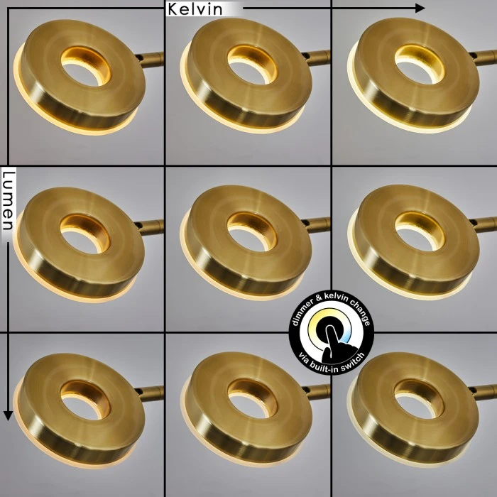 Hofstein Rabeja Deckenfluter LED Messing, Gold, 2-flammig 2 Hofstein Rabeja Deckenfluter LED Messing, Gold, 2-flammig – Bild 2