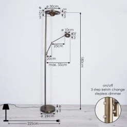 Hofstein Rabeja Deckenfluter LED Messing, 2-flammig -LED Leuchten Verkäufe 2022 rabeja deckenfluter h3391051 3