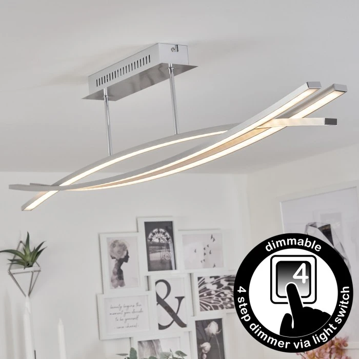 Hofstein Rabius Deckenleuchte LED Silber, 3-flammig 1 Hofstein Rabius Deckenleuchte LED Silber, 3-flammig