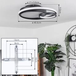 Hofstein Rafz Deckenleuchte LED Schwarz, 1-flammig -LED Leuchten Verkäufe 2022 rafz deckenleuchte h3550830 3