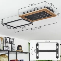 Hofstein Ramilos Deckenleuchte LED Schwarz, Naturfarben, 1-flammig -LED Leuchten Verkäufe 2022 ramilos deckenleuchte h3583449 3