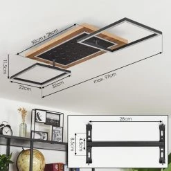 Hofstein Ramilos Deckenleuchte LED Schwarz, Naturfarben, 1-flammig -LED Leuchten Verkäufe 2022 ramilos deckenleuchte h3583470 3