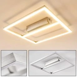 Hofstein Rauma Deckenleuchte LED Edelstahl, 1-flammig