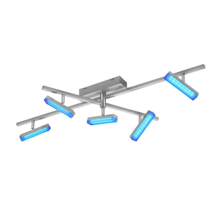 Reality BONDY Deckenleuchte LED Nickel-Matt, 5-flammig, Fernbedienung, Farbwechsler 12 Reality BONDY Deckenleuchte LED Nickel-Matt, 5-flammig, Fernbedienung, Farbwechsler – Bild 12