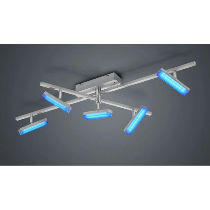 Reality BONDY Deckenleuchte LED Nickel-Matt, 5-flammig, Fernbedienung, Farbwechsler 4 Reality BONDY Deckenleuchte LED Nickel-Matt, 5-flammig, Fernbedienung, Farbwechsler – Bild 4