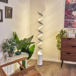 Hofstein Rezat Stehlampe LED Silber, Weiß, 1-flammig