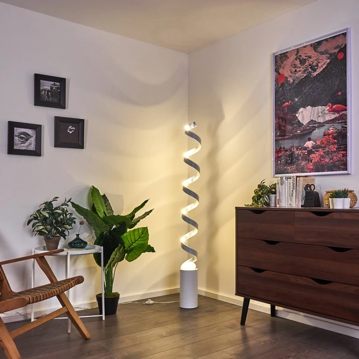 Hofstein Rezat Stehlampe LED Silber, Weiß, 1-flammig 12 Hofstein Rezat Stehlampe LED Silber, Weiß, 1-flammig – Bild 12