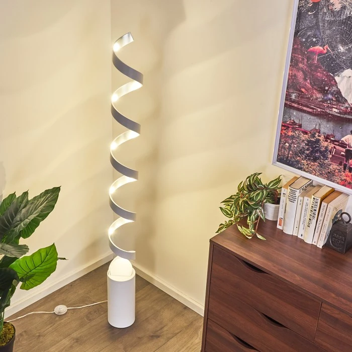 Hofstein Rezat Stehlampe LED Silber, Weiß, 1-flammig 7 Hofstein Rezat Stehlampe LED Silber, Weiß, 1-flammig – Bild 7