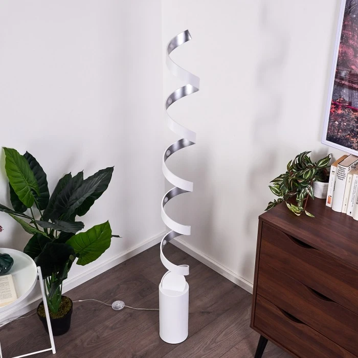 Hofstein Rezat Stehlampe LED Silber, Weiß, 1-flammig 8 Hofstein Rezat Stehlampe LED Silber, Weiß, 1-flammig – Bild 8