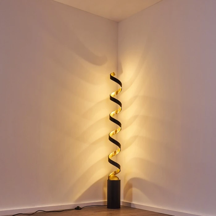 Hofstein Rezat Stehleuchte LED Schwarz-Gold, 1-flammig 13 Hofstein Rezat Stehleuchte LED Schwarz-Gold, 1-flammig – Bild 13