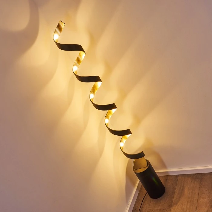 Hofstein Rezat Stehleuchte LED Schwarz-Gold, 1-flammig 16 Hofstein Rezat Stehleuchte LED Schwarz-Gold, 1-flammig – Bild 16