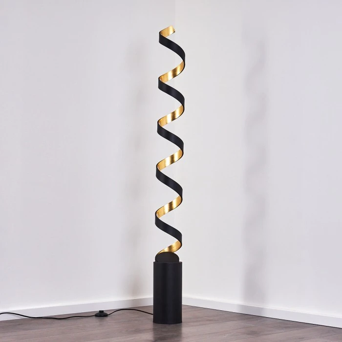 Hofstein Rezat Stehleuchte LED Schwarz-Gold, 1-flammig 4 Hofstein Rezat Stehleuchte LED Schwarz-Gold, 1-flammig – Bild 4