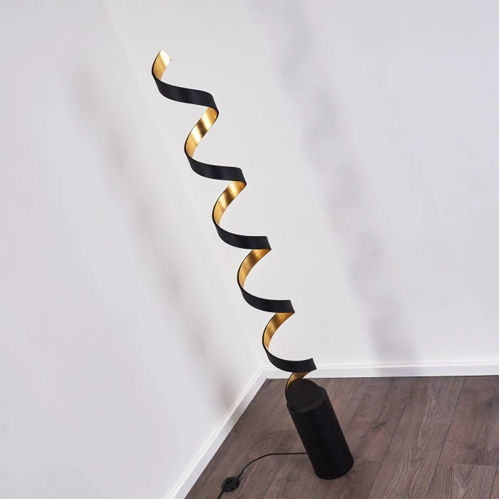 Hofstein Rezat Stehleuchte LED Schwarz-Gold, 1-flammig 7 Hofstein Rezat Stehleuchte LED Schwarz-Gold, 1-flammig – Bild 7