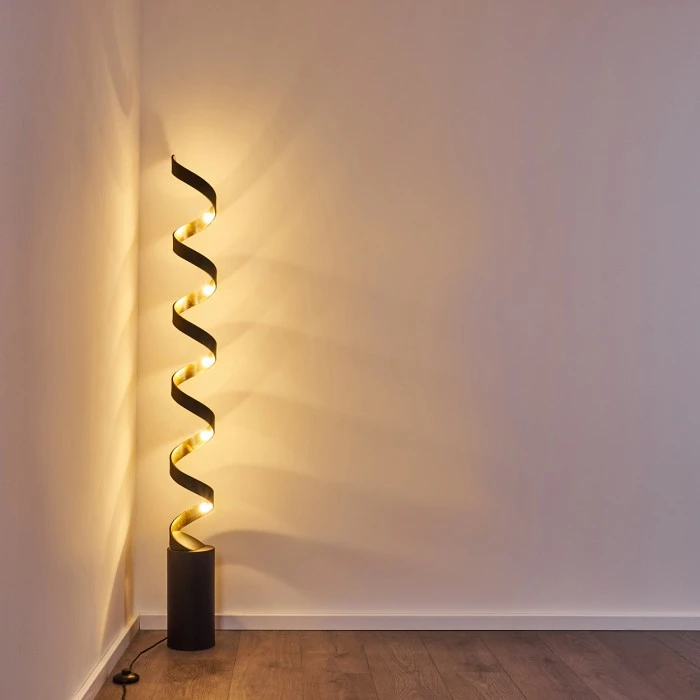 Hofstein Rezat Stehleuchte LED Schwarz-Gold, 1-flammig 8 Hofstein Rezat Stehleuchte LED Schwarz-Gold, 1-flammig – Bild 8