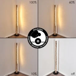 Hofstein Rodeche Stehleuchte LED Schwarz, Holz hell, 1-flammig -LED Leuchten Verkäufe 2022 rodeche stehleuchte h3326534 3