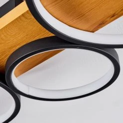 Hofstein Rodekro Deckenleuche LED Schwarz, Holz hell, 1-flammig -LED Leuchten Verkäufe 2022 rodekro deckenleuche h3564455 2