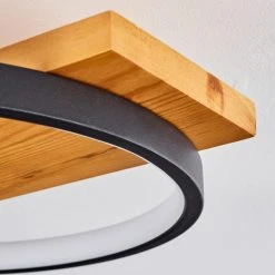 Hofstein Rodekro Deckenleuche LED Schwarz, Holz hell, 1-flammig -LED Leuchten Verkäufe 2022 rodekro deckenleuche h3564455 5