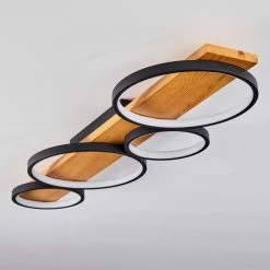 Hofstein Rodekro Deckenleuche LED Schwarz, Holz hell, 1-flammig -LED Leuchten Verkäufe 2022 rodekro deckenleuche h3564455 7