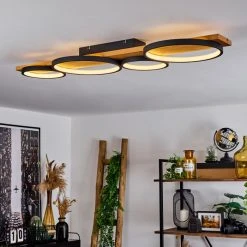 Hofstein Rodekro Deckenleuche LED Schwarz, Holz hell, 1-flammig -LED Leuchten Verkäufe 2022 rodekro deckenleuche h3564455 9