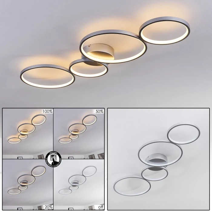 Hofstein Rodekro Deckenleuchte LED Nickel-Matt, 4-flammig 1 Hofstein Rodekro Deckenleuchte LED Nickel-Matt, 4-flammig