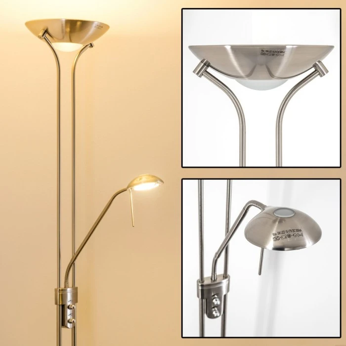 Hofstein Rom Deckenfluter LED Nickel-Matt, 2-flammig 1 Hofstein Rom Deckenfluter LED Nickel-Matt, 2-flammig