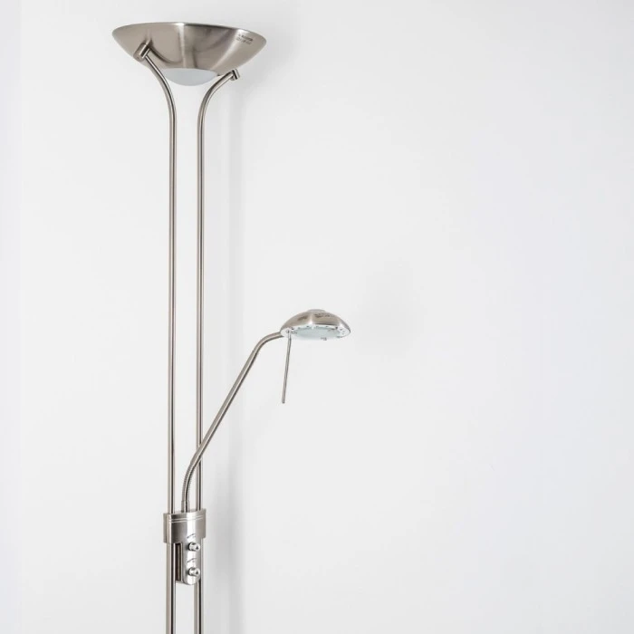 Hofstein Rom Deckenfluter LED Nickel-Matt, 2-flammig 3 Hofstein Rom Deckenfluter LED Nickel-Matt, 2-flammig – Bild 3