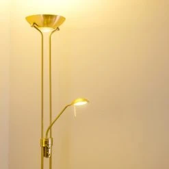 Hofstein Rom Deckenfluter LED Messing, 2-flammig -LED Leuchten Verkäufe 2022 rom deckenfluter 8501 10