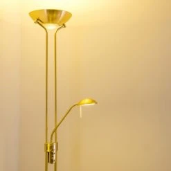 Hofstein Rom Deckenfluter LED Messing, 2-flammig -LED Leuchten Verkäufe 2022 rom deckenfluter 8501 11