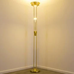 Hofstein Rom Deckenfluter LED Messing, 2-flammig -LED Leuchten Verkäufe 2022 rom deckenfluter 8501 2