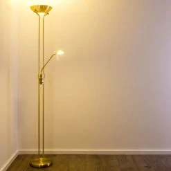 Hofstein Rom Deckenfluter LED Messing, 2-flammig -LED Leuchten Verkäufe 2022 rom deckenfluter 8501 8